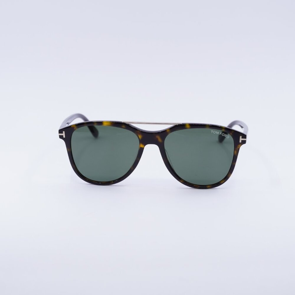 Tom Ford Damian-02 FT1098 52N Sunglasses Havana Aviator Frame, Green Lenses - Picture 3 of 9